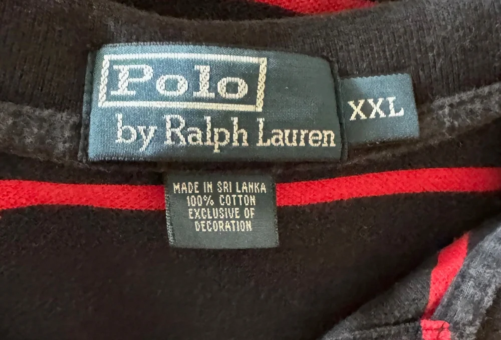 Vintage 90s Polo Ralph Lauren Striped Piqué Cotton Striped Polo Shirt Men's XXL
